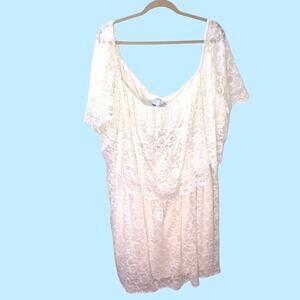 ASOS Curve Off Shoulder Ivory Lace Dress 24 NWT